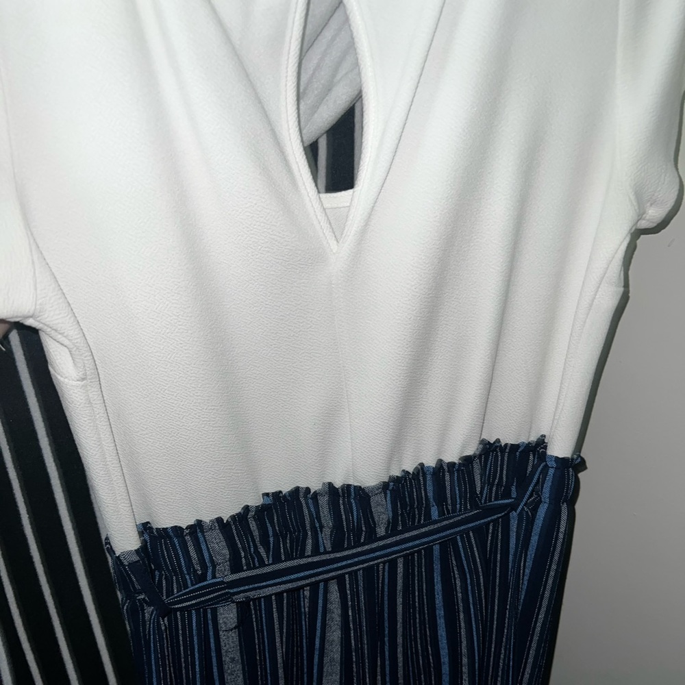 Rue21 Blue and White striped Jumpsuit